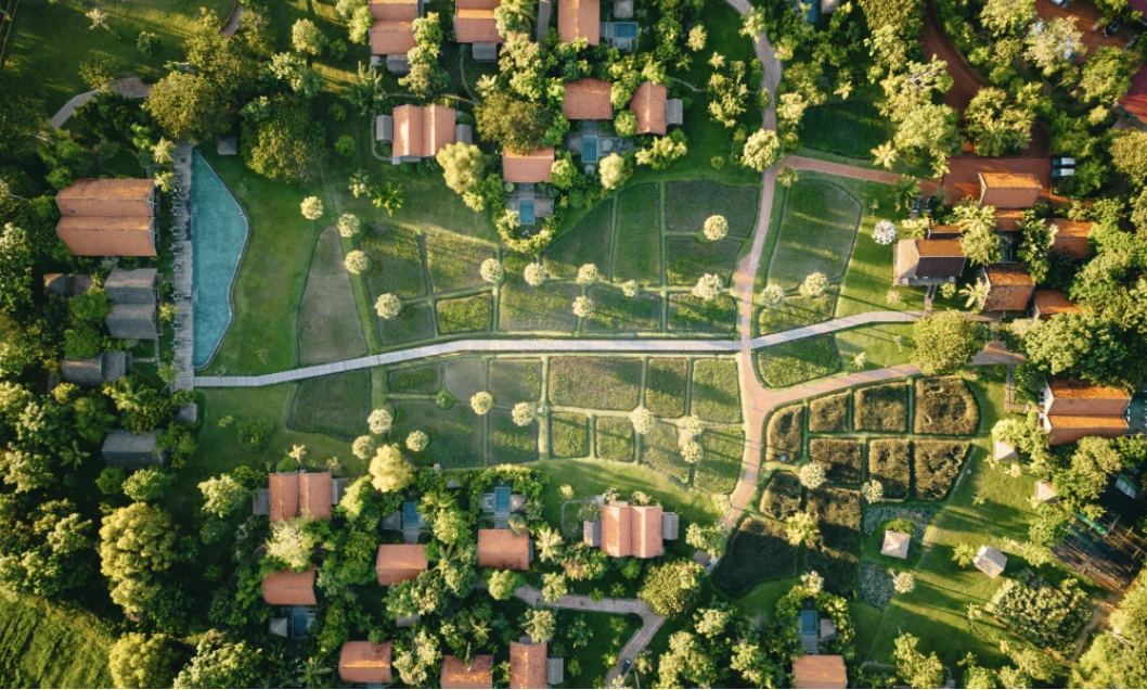 Drone view of Zannier Phum Baitang